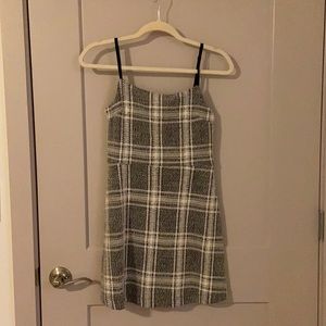 Black and white plaid cotton dress, size S
